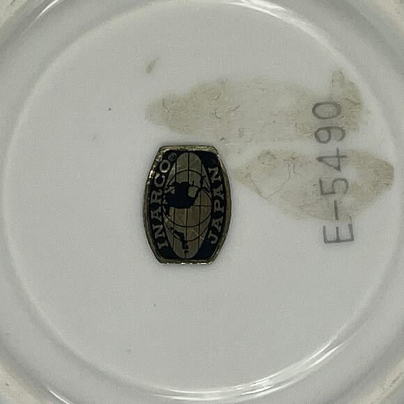 Vtg Inarco Japan Saucer Purple Violets Gold Trim E-5490 Floral Scalloped Edge - Picture 3 of 8